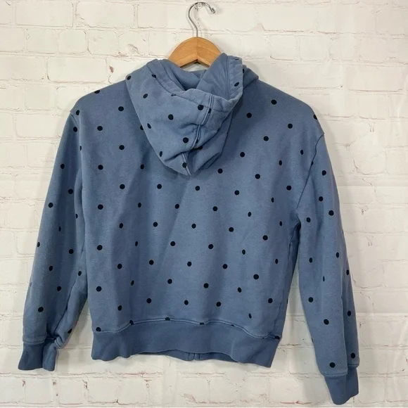 GAP Full Zip Hoodie Sweatshirt Girls XXL 14-16 Blue Polka Dot Pockets - Picture 5 of 7